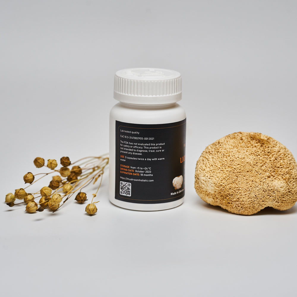 
                  
                    Lion’s mane mycelium in capsules
                  
                