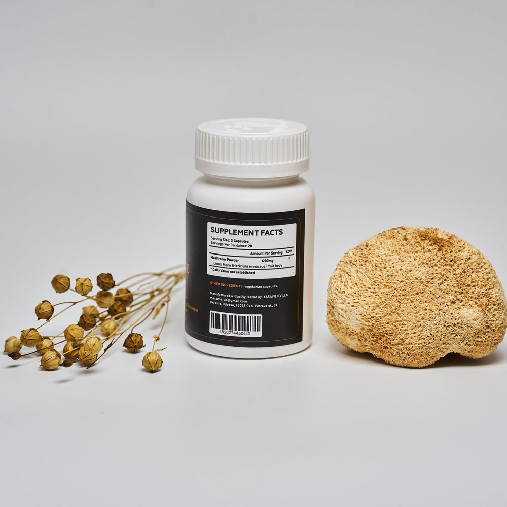 
                  
                    Lion’s mane mycelium in capsules
                  
                